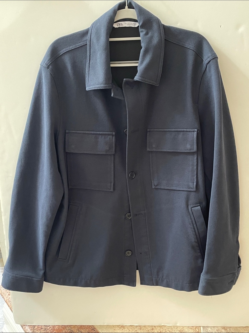 Zara navy blue over shirt jacket